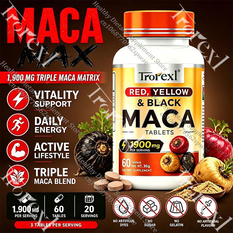 Herbal Queen - Natural Maca Root Tablets-Supports Vitality &