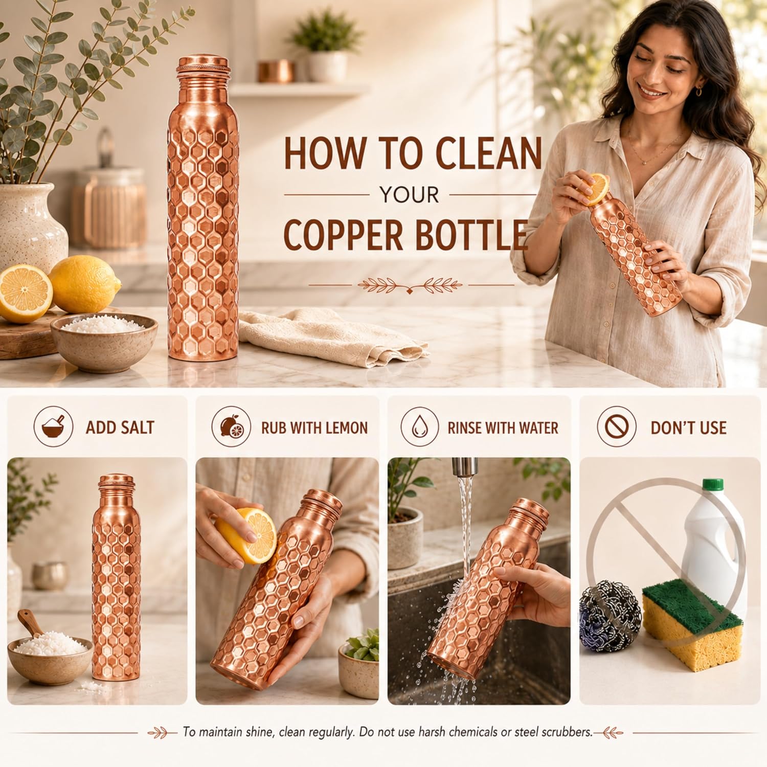 32oz Copper Water Bottle Set o - đánh giá và giá Ayurvedic & Herbal Wellness Kits