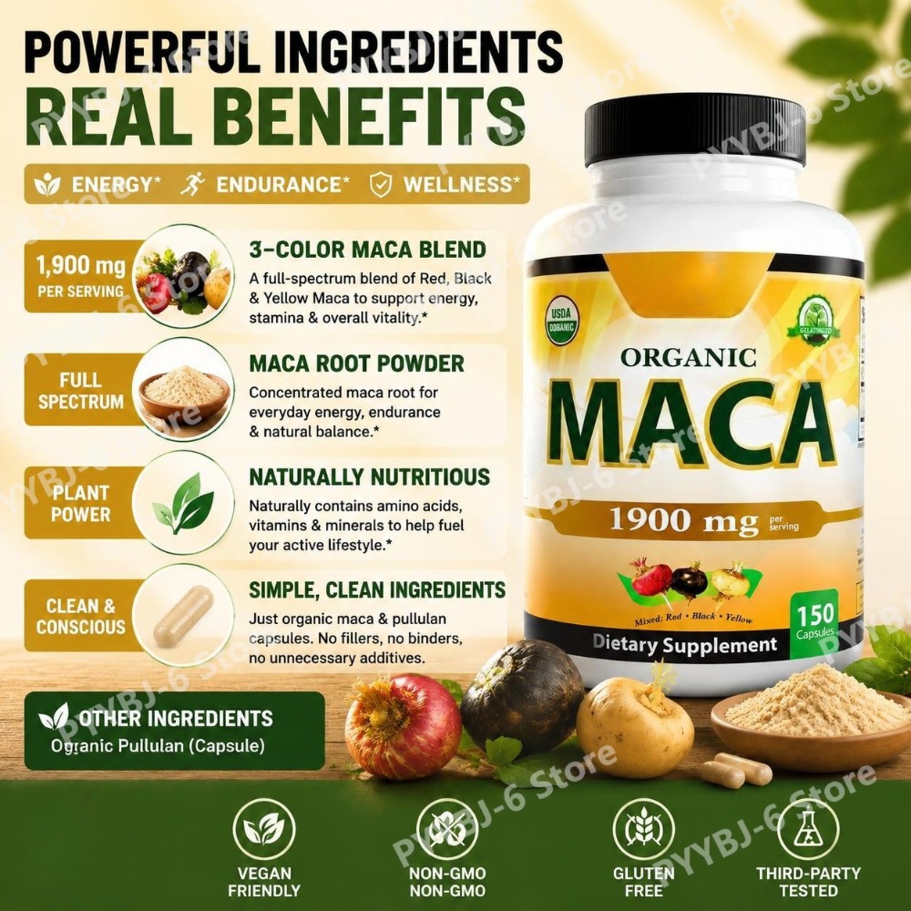 Organic Maca Root Capsules 190 - đánh giá và giá Herbal Queen
