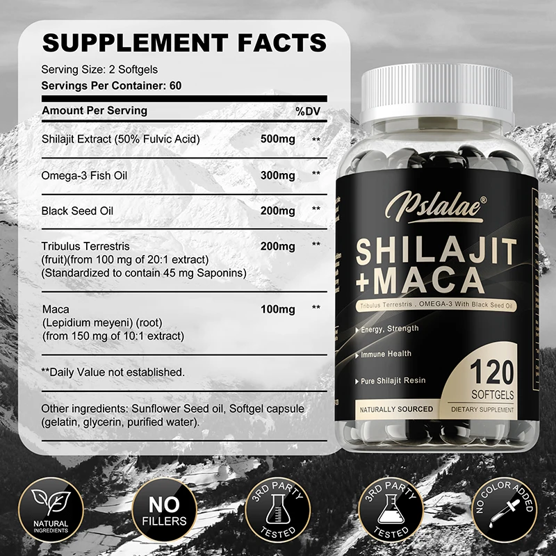 Shilajit + Maca Capsules - Con - đánh giá và giá Herbal Queen